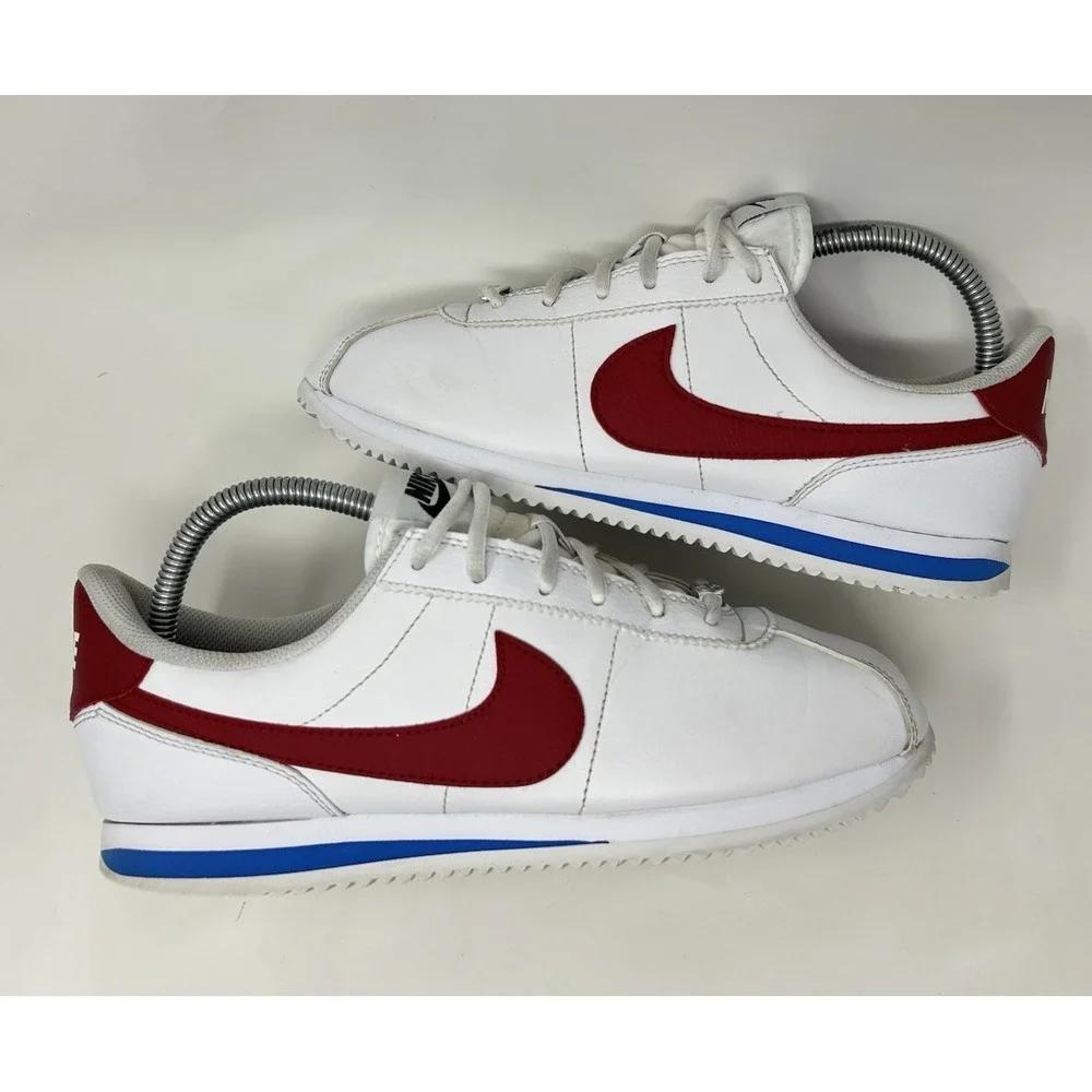 Nike Cortez Basic Leather White Red Blue Size 7Y Women's 8.5 (904764-103)